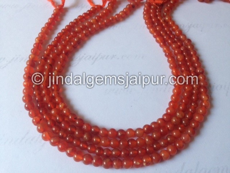 Carnelian Smooth Round Shape Beads